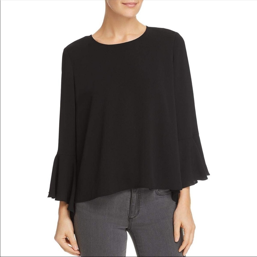 Vince Camuto Black Ruffle Sleeve Blouse Top Small